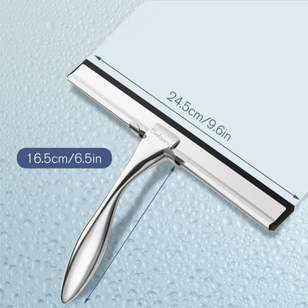 Wiper with Suction Hook Shower Glass Door Squeegee Stainless Steel Glass Window
